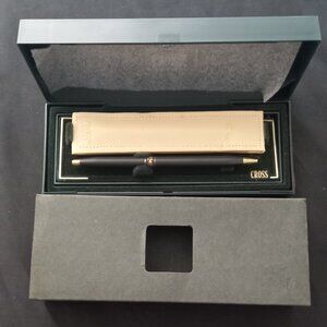 Vintage Cross Ladies Ball Pen Classic Black No. 2542 Writing Pen With Case